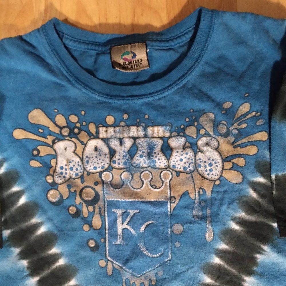 Vintage Y2K Liquid Blue Kansas City Royals Tie Dye T-Shirt